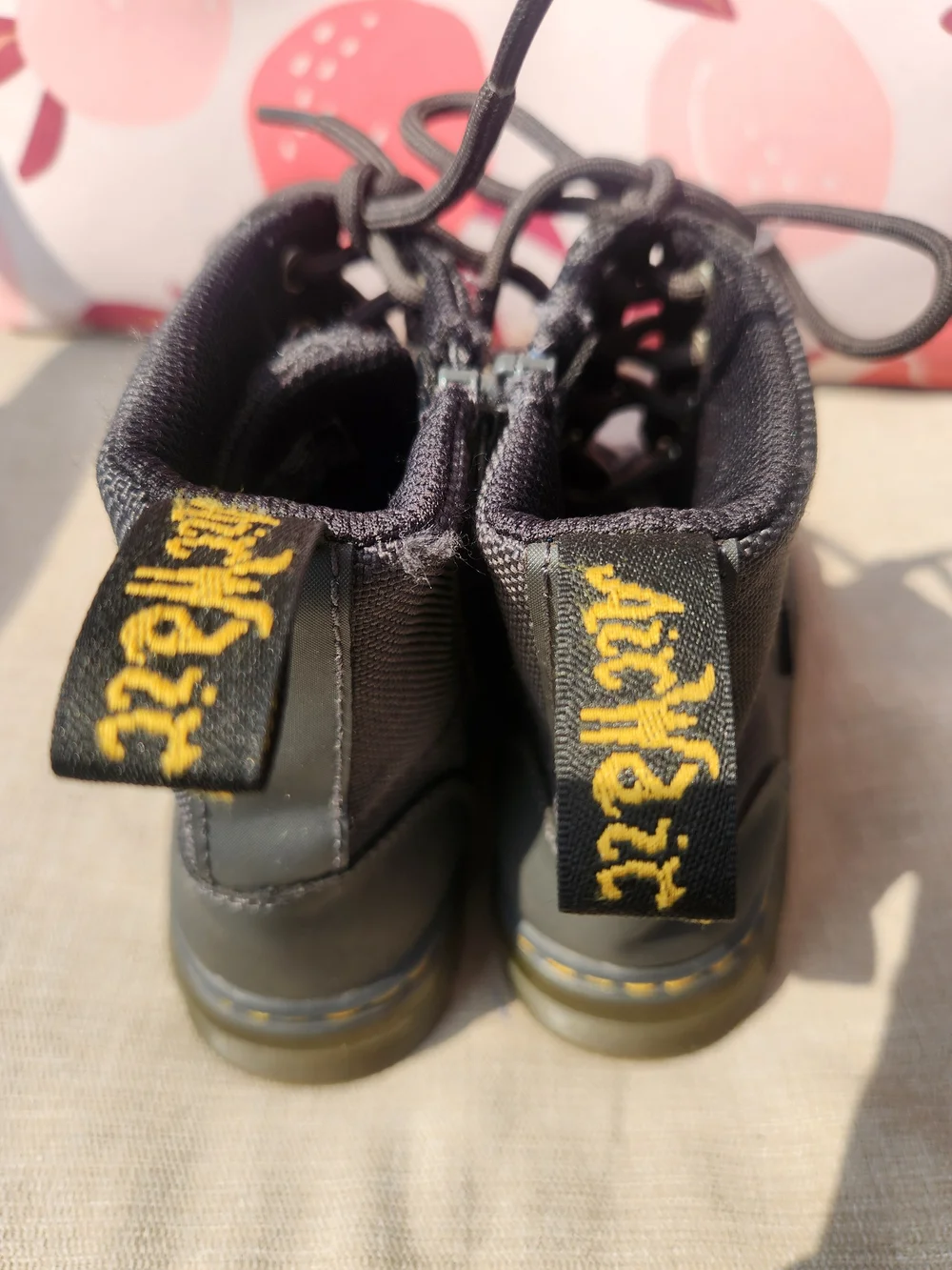 Dr. Martens Kids Dark Gray Lace-Up Canvas Combat Boots